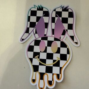 Checkered print bunny ears card stock car freshie‎ air